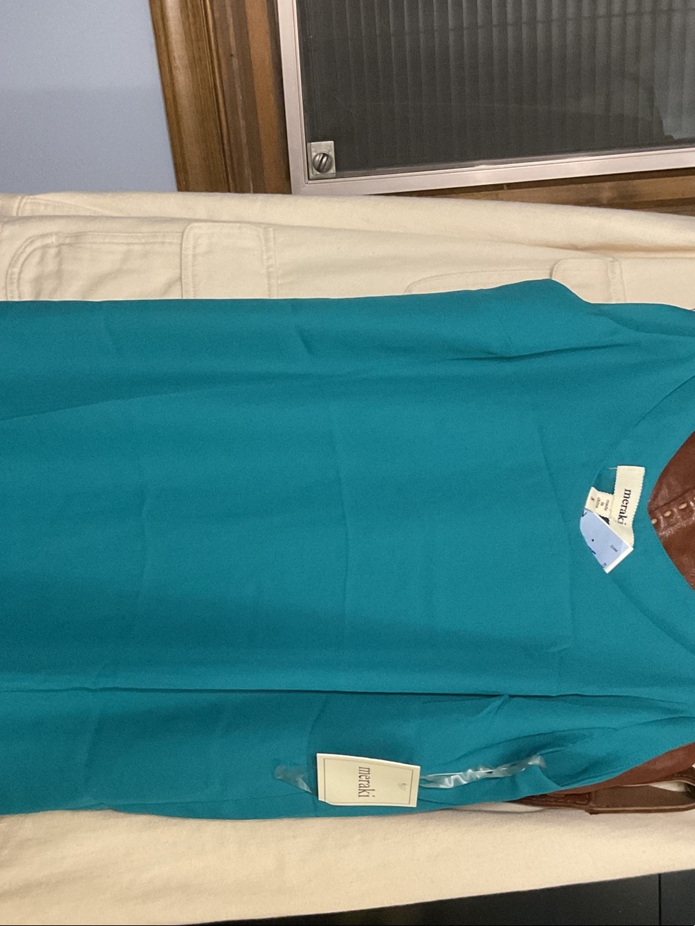 meraki Teal Midi Sheath Dress